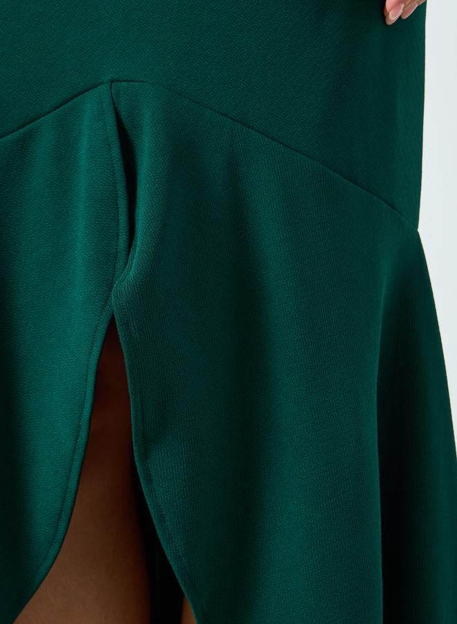 Styli Women Green Lace Sleeve Mermaid Hem Midi Dress - Image 4